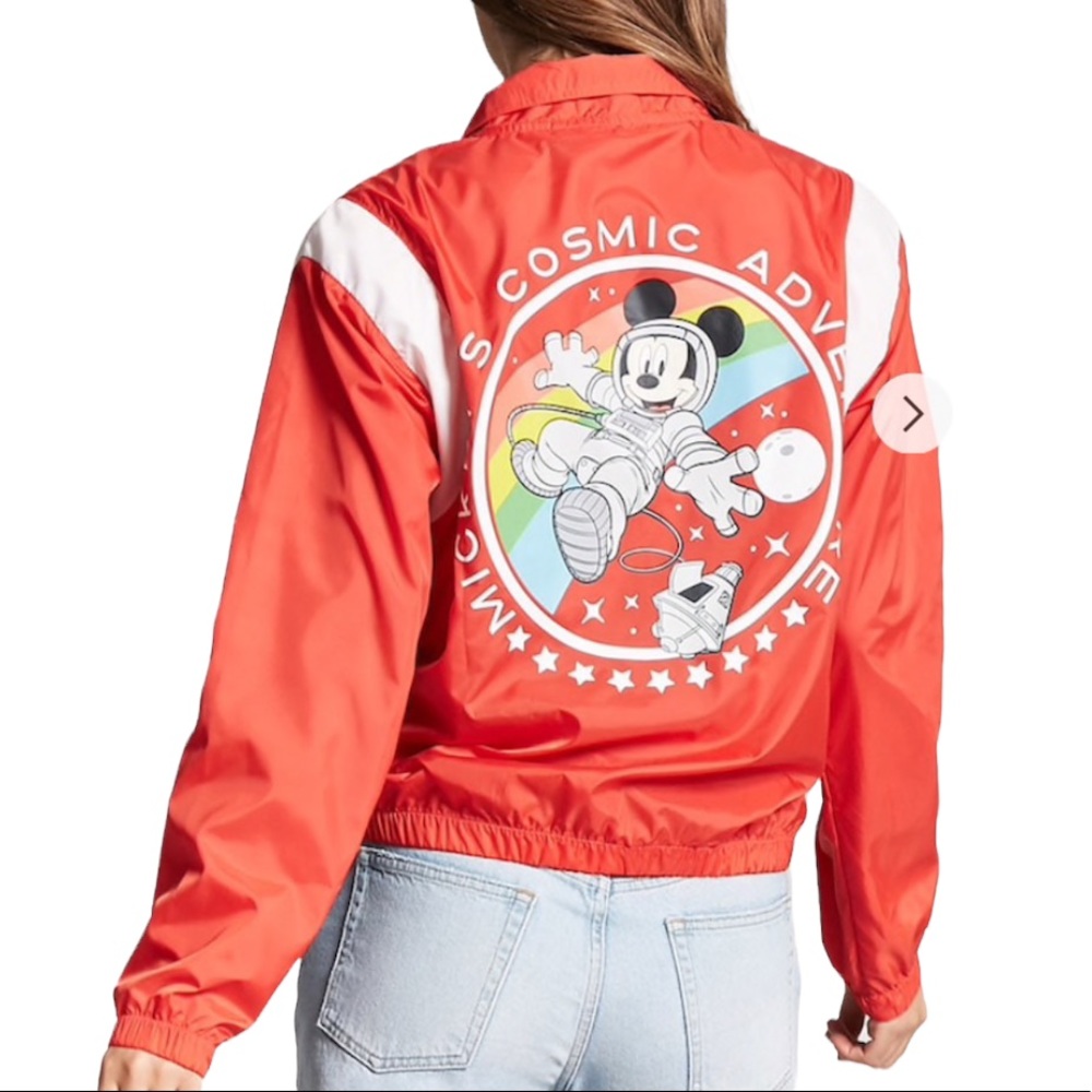 NWT DISNEY X FOREVER 21 RED & WHITE MICKEY MOUSE ANORAK WINDBREAKER SIZE MEDIUM
